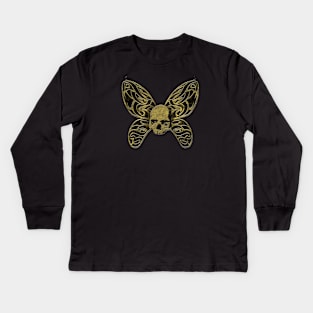 Skull Butterfly Kids Long Sleeve T-Shirt